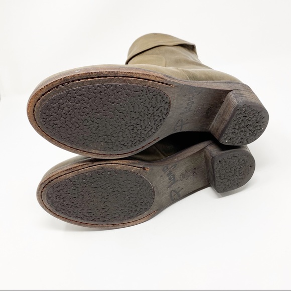 P. Monjo Annisa Green Leather Booties Size 8.5 - Picture 8 of 8